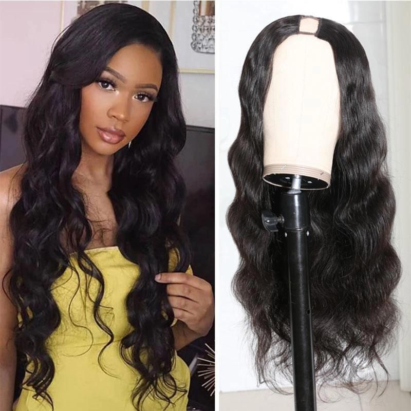 Kbeth Hair U Part Hair Wig Cap with 4 Combs to Firm The Cap 26 Inch Deep Wave Wigs with Adjustable Band to Fit Your Size