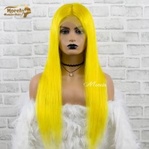 Morein Online Shop 26 Inch Full Lace Wig Brazilian Hair Vendor Yellow Straight Virgin Human Hair