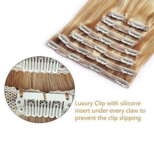 100% Virgin Hair 7PCS 100gram Clip in Human Hair Extension (AV-CH100-20-27/613)