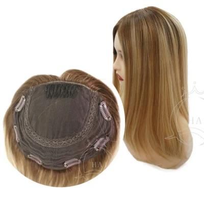Best Quality 100% Virgin Hair Made Hairpiece/ Silk Top/ Lace Topper /Silk Topper for Lady with Thin Hair