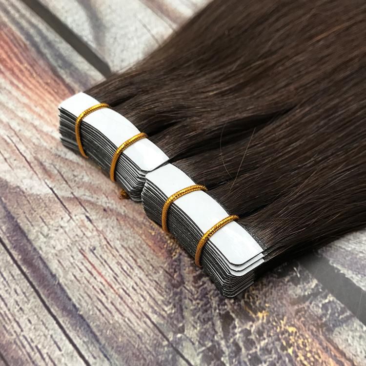 Russian Human Hair Double Drawn Invisible Remy Tape in Hair Extensions #2