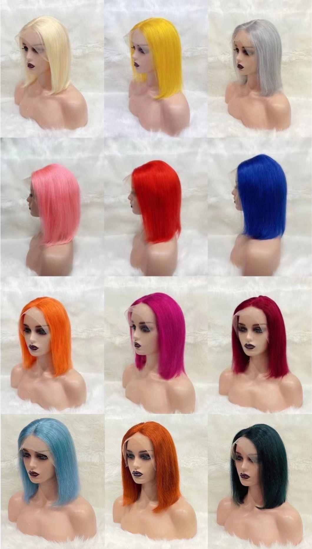 Colorful Wholesale 100% Raw Human Hair Wig Virgin Natural Brazilian Curly Wigs