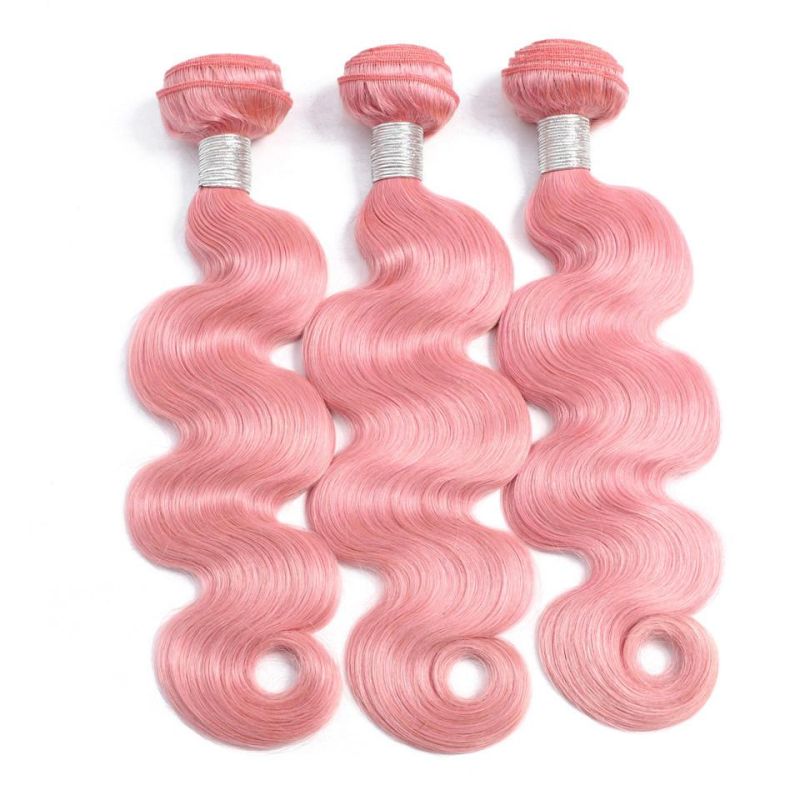 Bodywave Weaving 100% Virgin Pink Color Human Hair Extension