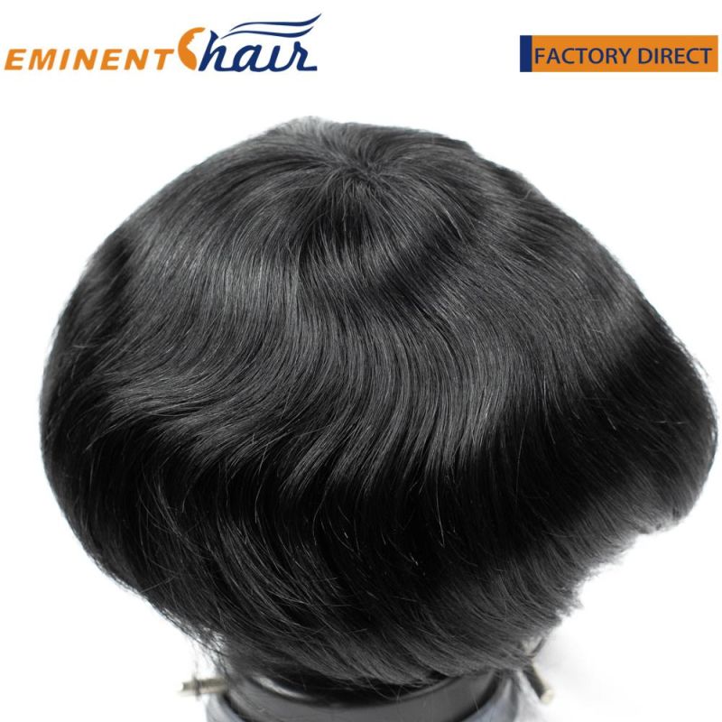 Indian Hair Toupee Natural Hairline Skin Men′s Hair Prosthesis