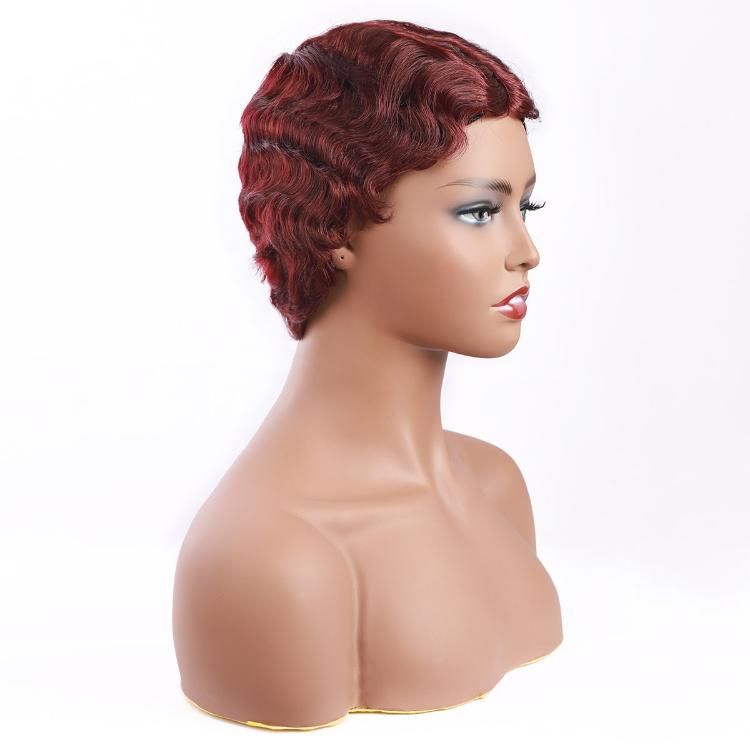 Wholesale Remy Natural Human Hair Wigs Pixie Cut Short Wig #99j