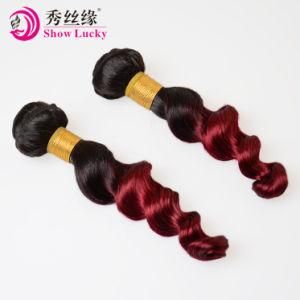 100% Unprocessed Ombre #1b/Bug Burgundy 8A High Quality Loose Wave Malaysian Human Hair Bundles