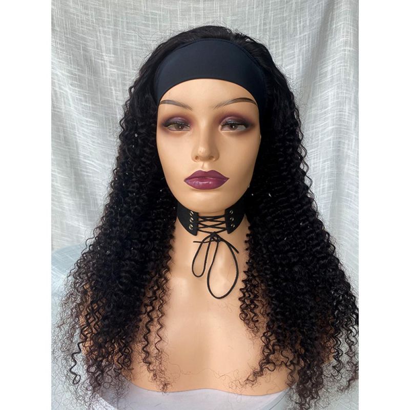 Kbeth 2021 Cheap Headband Natural Curls Hair 150 Density Machine Made Black Woman Headband Human Hair Wigs China Factory Wholesale