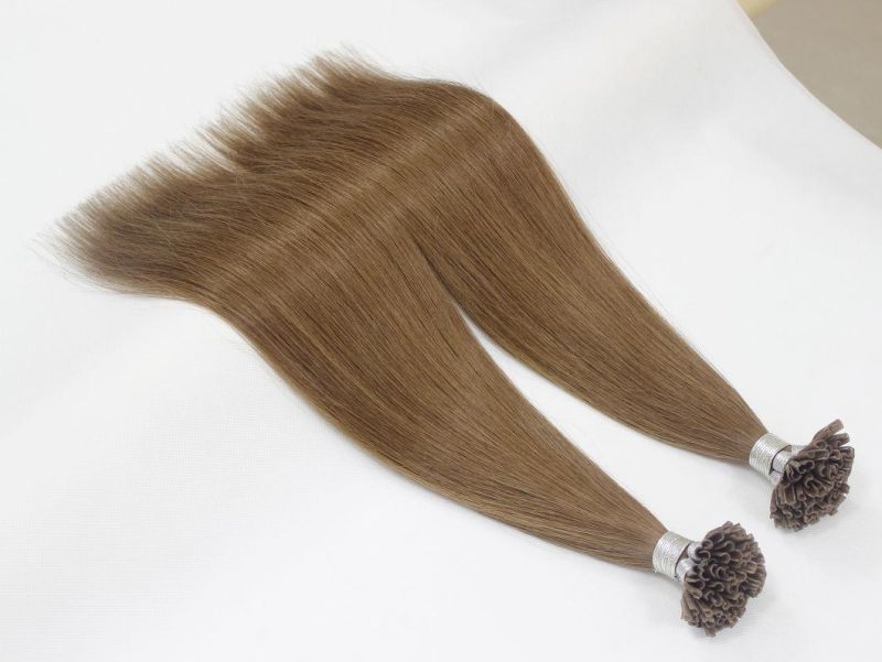 U-Tip Extensions Brazilian Straight Human Hair Bundles Brown Color Remy Human Hair Extensions U-Tip Extensions Brazilian Straight Human Hair