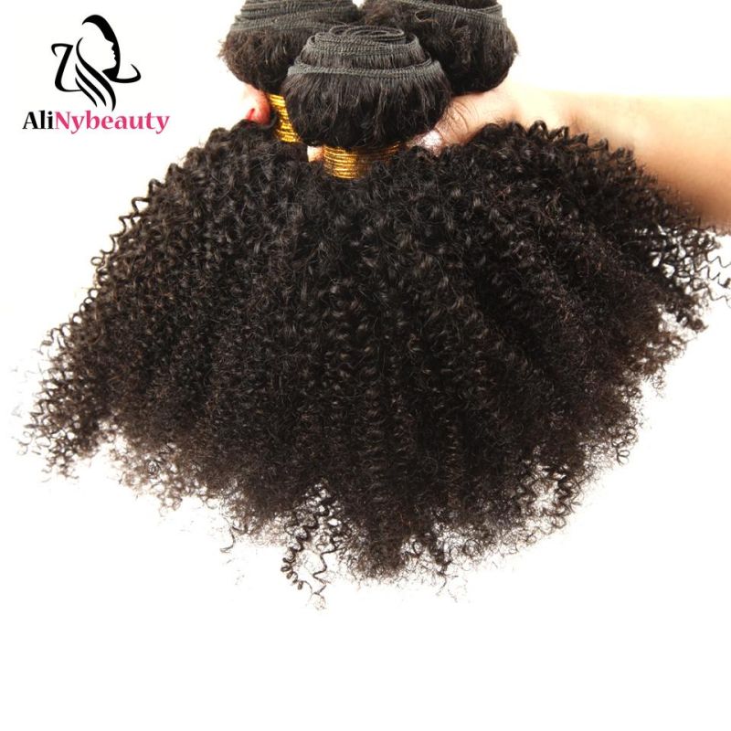 Factory Wholesale Human Virgin Hair Bundle Vendors Peruvian Human Hair Extension Afro Kinky Curly Hair Bundles for Black Women