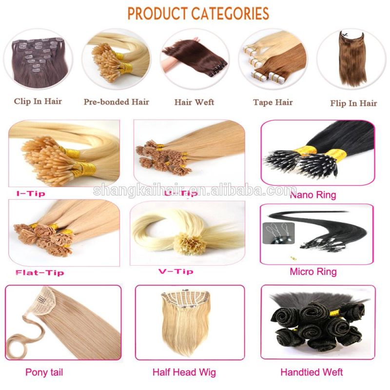 High Quality Cuticle Aligned Virgin Extension Clip in Kinky Hair