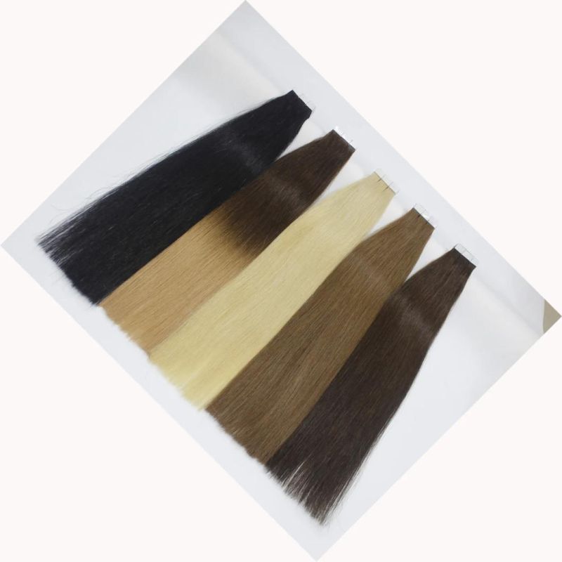 Tape in Extensions Brazilian Straight Human Hair Bundles 4/6/27/613/1b Color Remy Human Hair Extensions