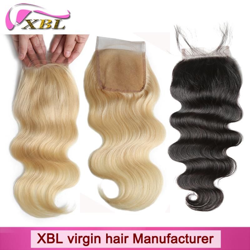 Xbl Hair Unprocessed 100% Natural Human Hair 4X4 Lace Closure