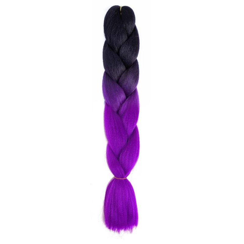 Kbeth Free Shipping High Quality 24in Ombre Braiding Hair Raw Material Soft Jumbo Long Wine Braids Purple Red Synthetic Braiding Hair Extension in Stock