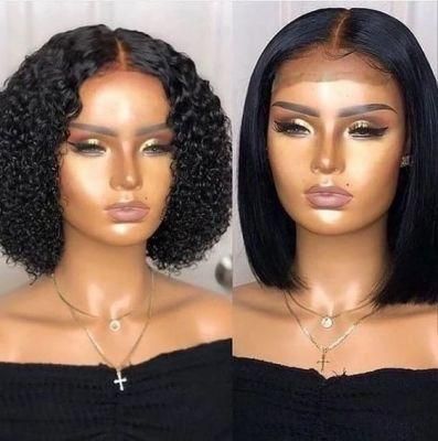 100% Peruvian Human Hair Lace Front Short Bob Wigs