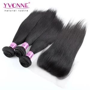 Yvonne Natural Straight Free Shipping Brazilan Wholesale Hair 3 Bundles with Closure