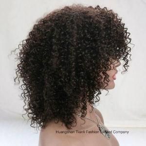 New Arrival India Kinky Curl Wig Natural Colour Lace Front Wig