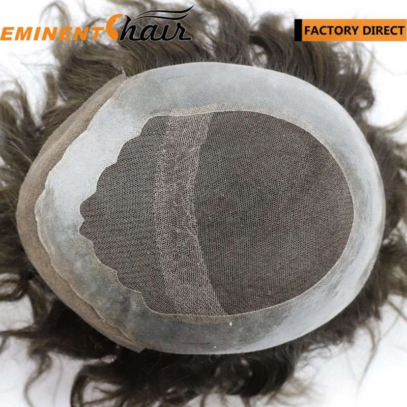 Custom Made Lace Front Human Hair Men′s Toupee