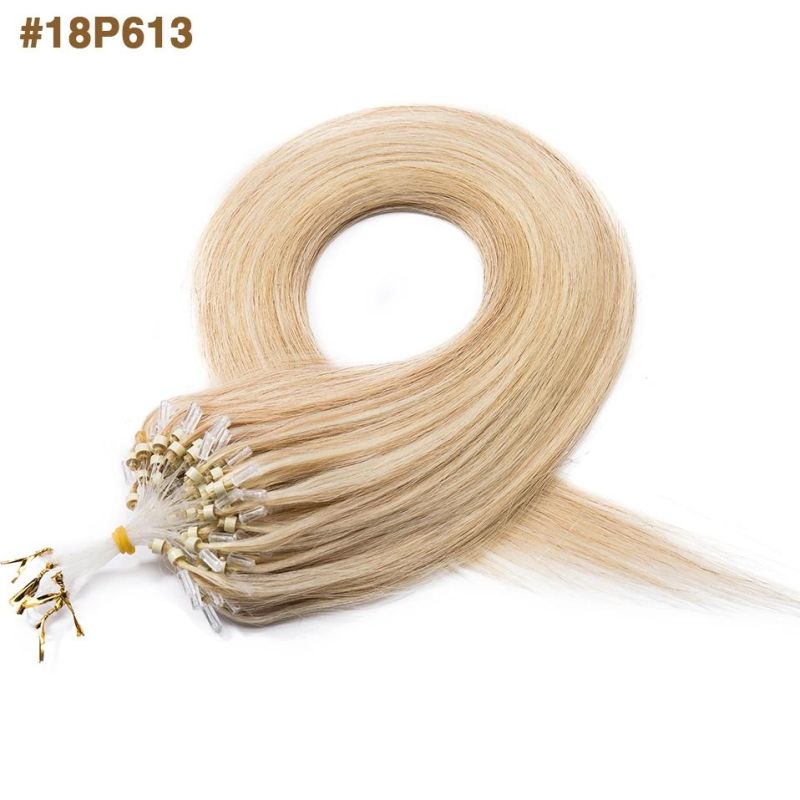 Straight Remy Micro Link Hair Extensions Micro Loop Hair Cold Fusion Micro Beads Human Hair Extensions