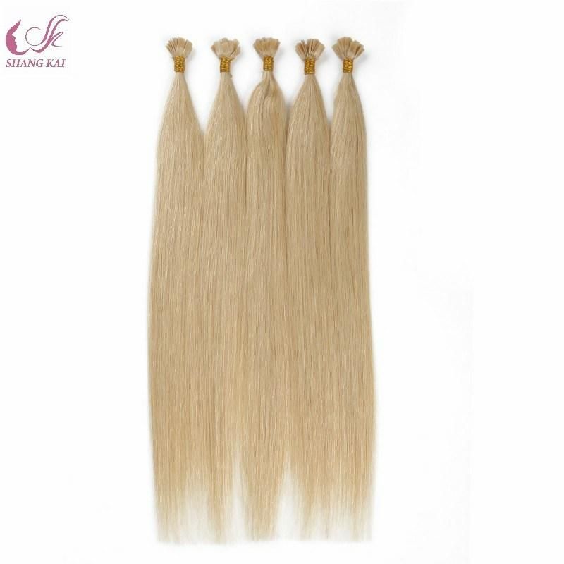 Hot Sale Pre-Bonded Flat Tip Hair Extension Wholesale 100% Brazilian Remy Human Hair Raw Virgin Blond Color 613