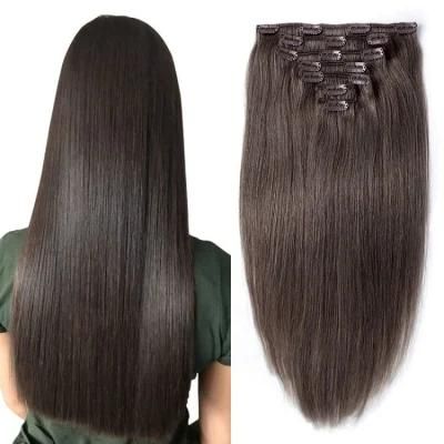 100% Human Hair Extensions Dubai Triple Wefted Clip in Double Drawn Balayage Clip Hair