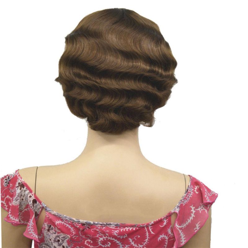 Lace Front Flapper Hairstyles Wig for Women Finger Wave Retro Style Short Human Hair Remy Brazilian Wig Cosplay