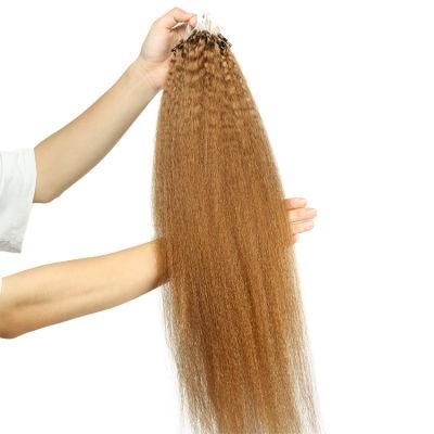 Micro Links 12A Remy Virgin Human Hair Kinky Straight Micro Ring Hair Extension