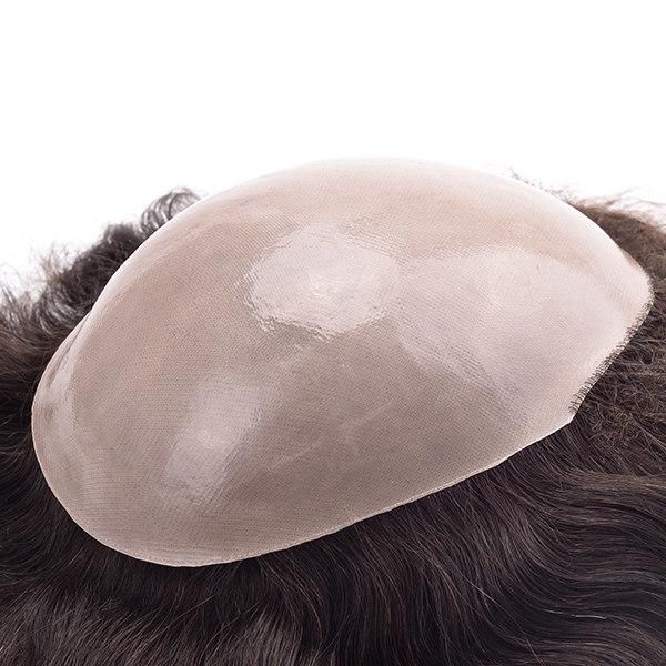 Durable Poly Coated Skin Base Remy Hair Toupee