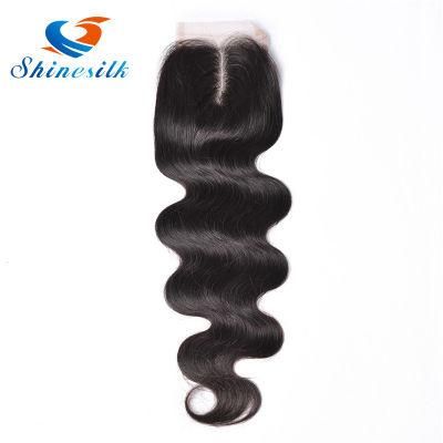 Shine Silk Hair Products Brazilian Body Wave Closure Swiss Lace Middle Part Remy Human Hair Lace Closure 130% Density 1 Piece 10&quot;-20&quot;