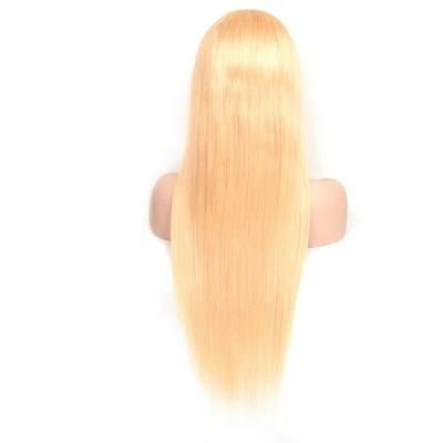 100% Brazilian Human Soft in Texture and Light in Weight Golden Yellow Straight Hair Lace Front Wigs