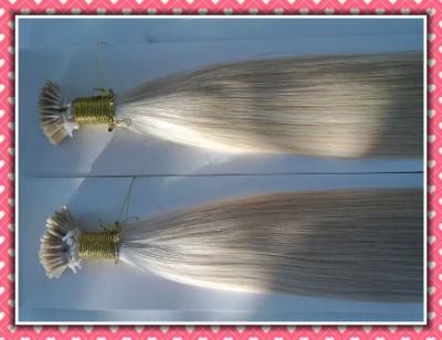Premium Quality 100% Human Hair Real Remy Hair Extension Pre-Bonded Hair Extension I-Tip 20&quot;1.0g Per Strand Color 60#