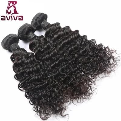 Peruvian Deep Wave Virgin Hair Double Weft Human Hair Extension Natural Black