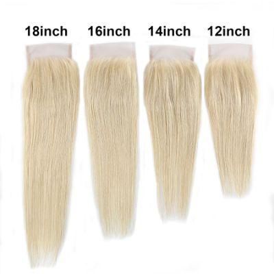 Brazilian Hair 613 Blonde Lace Closure 8-20 Inch Straight 613 Blonde 4X4 Closure