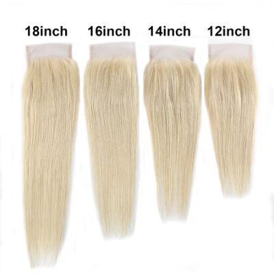 Brazilian Hair 613 Blonde Lace Closure 8-20 Inch Straight 613 Blonde 4X4 Closure