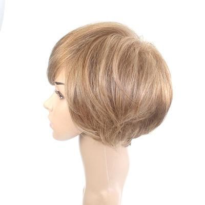 Lm001 Anti-Slip Silicon Mono Top and Lace Front Synthetic Hair Wig Female Toupee