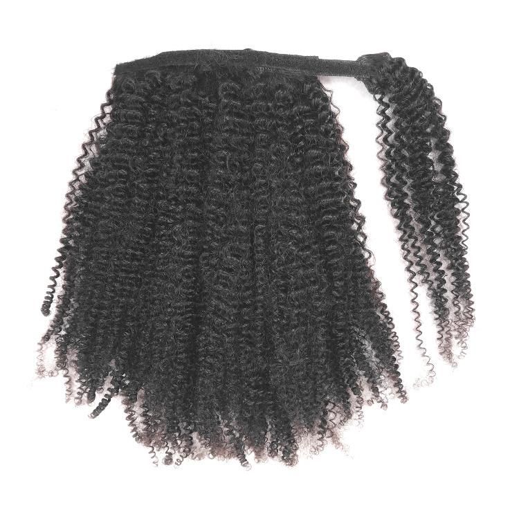 Wholesale Unprocessed Raw Natural Human Hair Wrap Around Ponytail Hair Extension