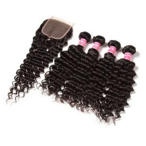 Brazilian Virgin Deep Curly Human Hair Deep Wave Lace Closure