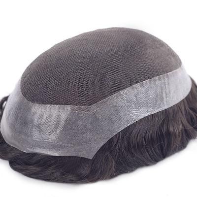 French Lace with Clear PU All Around Stock Human Hair Toupee