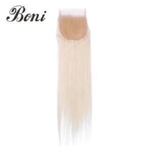 Middle Part Brazilian 613 Blond Straight Hair Closure 4X4 Swiss Lace Closure
