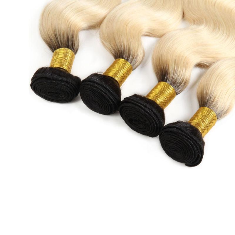 Ombre 1b 613 Dark Roots Blonde Brazilian Remy Hair Extension