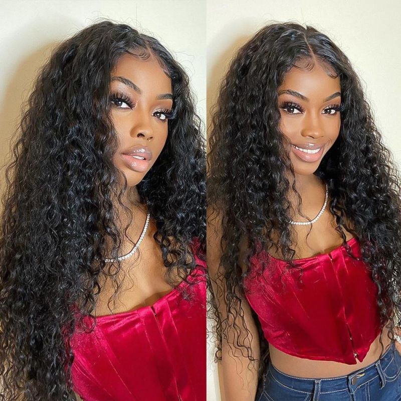 Curly Wig 13X4 Lace Front Human Hair Wigs for Women Preplucked Deep Wave 4X4 Lace Closure Frontal Wig