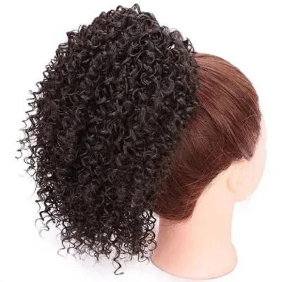Heat Resistant Synthetic Fiber Afro Curly Ponytail Short Hair Extension