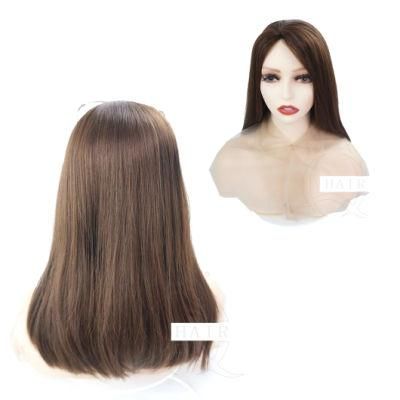 Human Hair Wig Dark Brown with Highlight Color Fall Wig Kosher Wig Band Fall Head Band Wigs Stock New Wig Ribbon Wig Ready to Ship Ribbon Wig