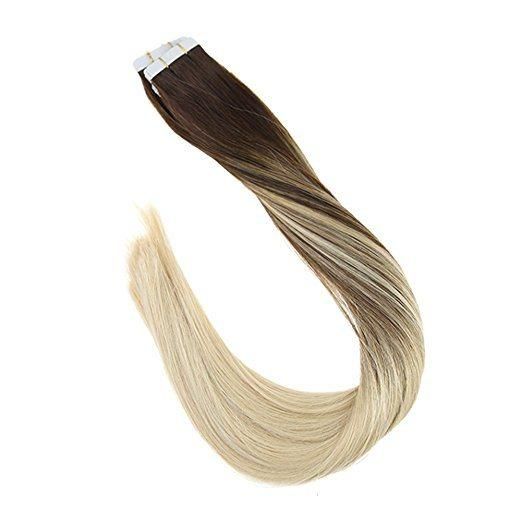 100% Human Hair Tape in Hair Extension (AV-TP18-4/613)