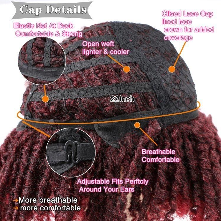 Dreadlocks Wig 6 Inch Ombre Crochet Braids Wigs Heat Resistant Synthetic Short Wigs