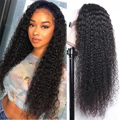 Kbeth 28 Inches Pre Plucked Mongolian Half Full Afro Kinky Curly China Wholesale Lace Front Wigs for Black Women Human Hair