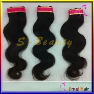 Real Human Brazilian Hair Weaves Extension, Natural Color and Body Wave