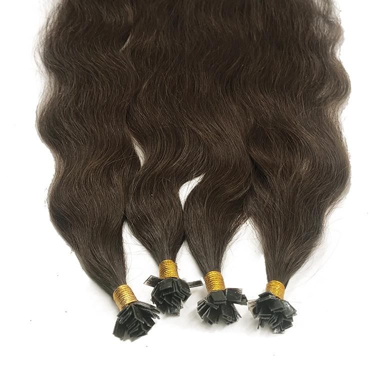 Wholesale Raw Remy Virgin Human Hair Natural Wavy Flat Tip Hair Extension