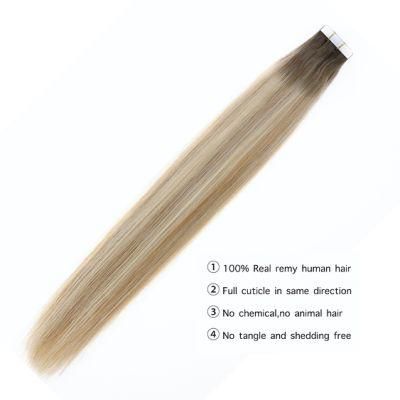 Tape Remy Extensions Double Drawn Hair Straight Invisible Skin Weft PU Tape Hair Extensions Human Hair