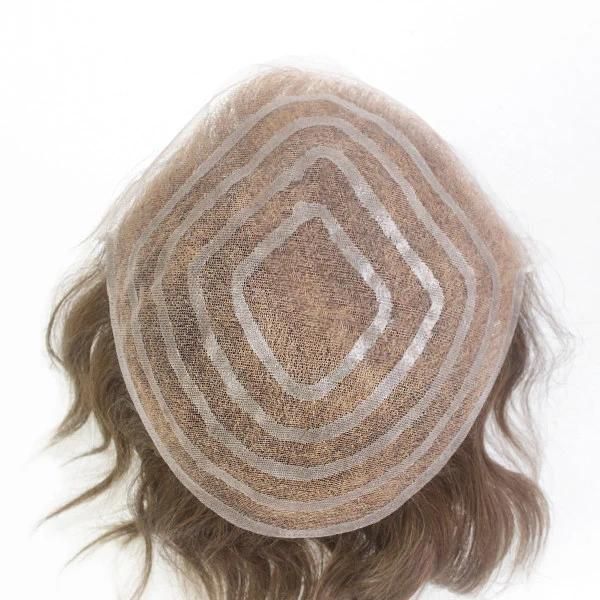 Super Fine Siwss Lace Nautral Human Hair Men Toupee