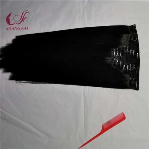 Factory Wholesale Hot Selling Long Lasting 100% Virgin Human Clip in Hair Extension